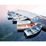Boats Ashore Watercolor Wall Art Print